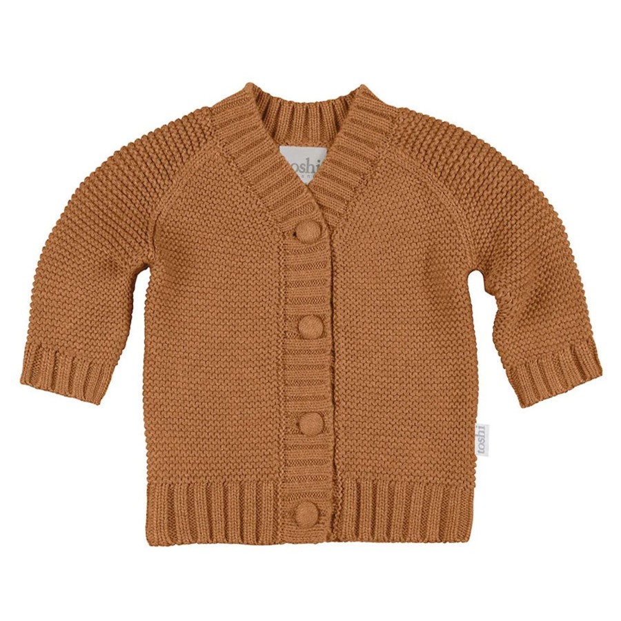 Baby [0-23M] Toshi Outerwear | Toshi Organic Cardigan - Andy / Pecan