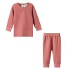 Child [2-14] Nature Baby Knitwear | Nature Baby Long Sleeve Waffle Pyjamas 2Pc - Rose Clay