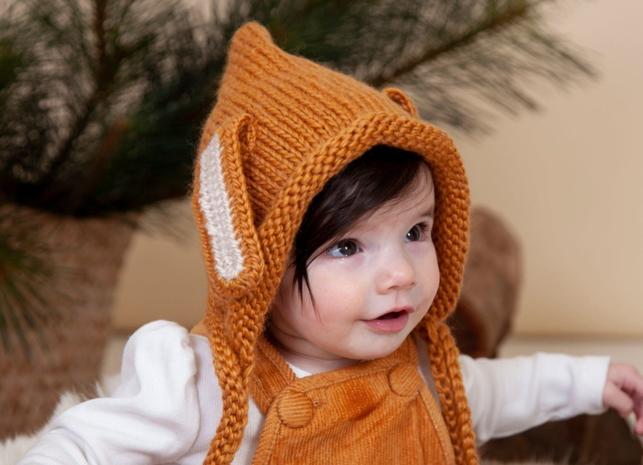 Baby [0-23M] Acorn Beanies | Acorn Floppy Ears Bonnet - Toffee