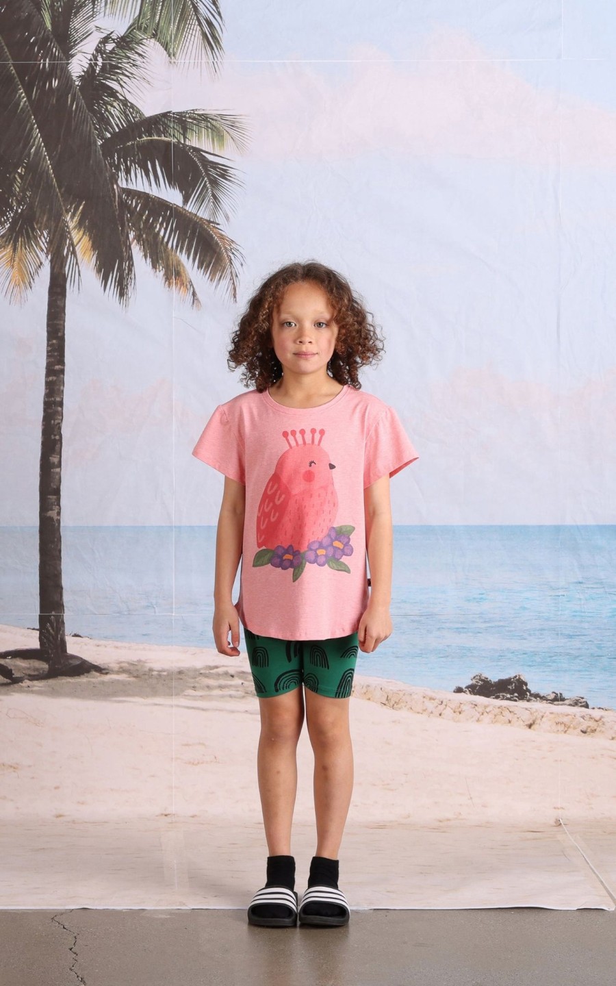 Child [2-14] Minti Tops | Minti Happy Bird Tee - Rose Marle