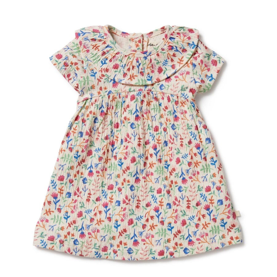 Baby [0-23M] Wilson & Frenchy Dresses | Wilson And Frenchy Tropical Garden Crinkle Ruffle Dress