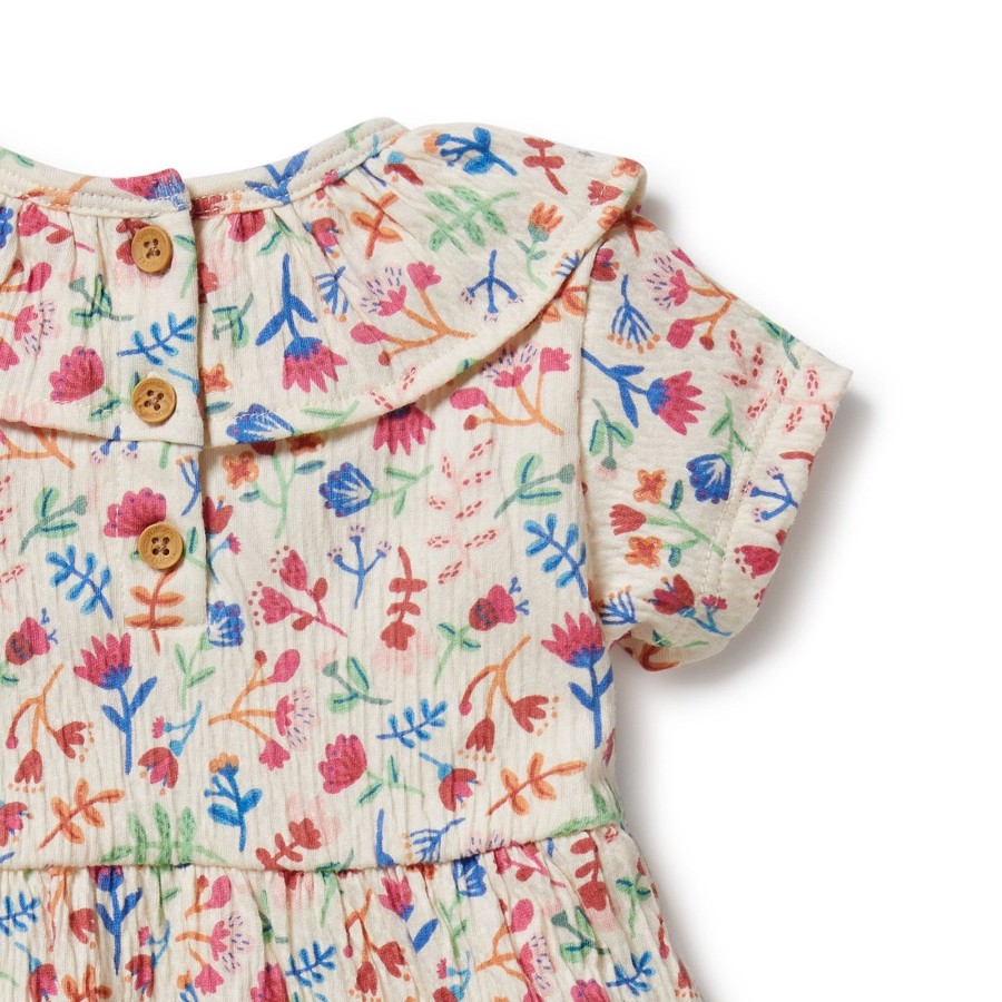 Baby [0-23M] Wilson & Frenchy Dresses | Wilson And Frenchy Tropical Garden Crinkle Ruffle Dress