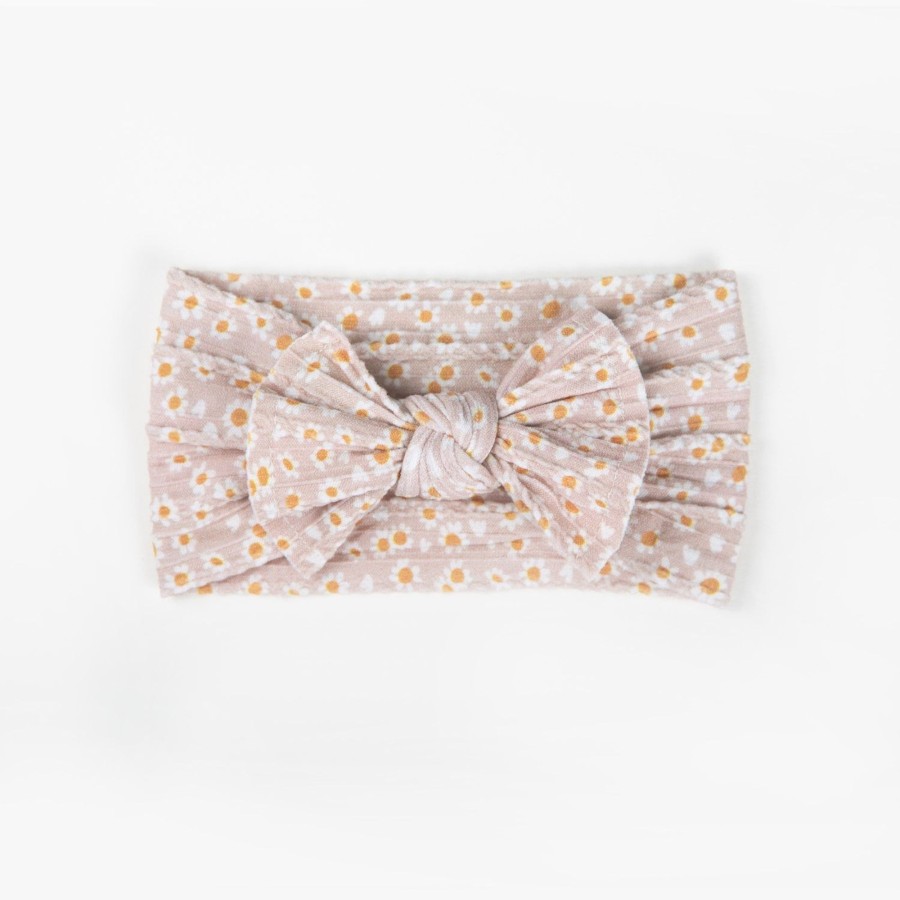 Baby [0-23M] Wild Kind Hair Accessories | Wild Kind Ayla Wide Bow Headband - Taupe Floral