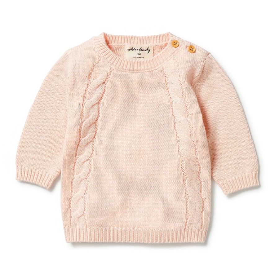 Child [2-14] Wilson & Frenchy Jumpers | Wilson And Frenchy Knitted Mini Cable Jumper - Blush