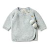 Baby [0-23M] Wilson & Frenchy Outerwear | Wilson And Frenchy Knitted Kimono Cardigan - Bluestone Fleck