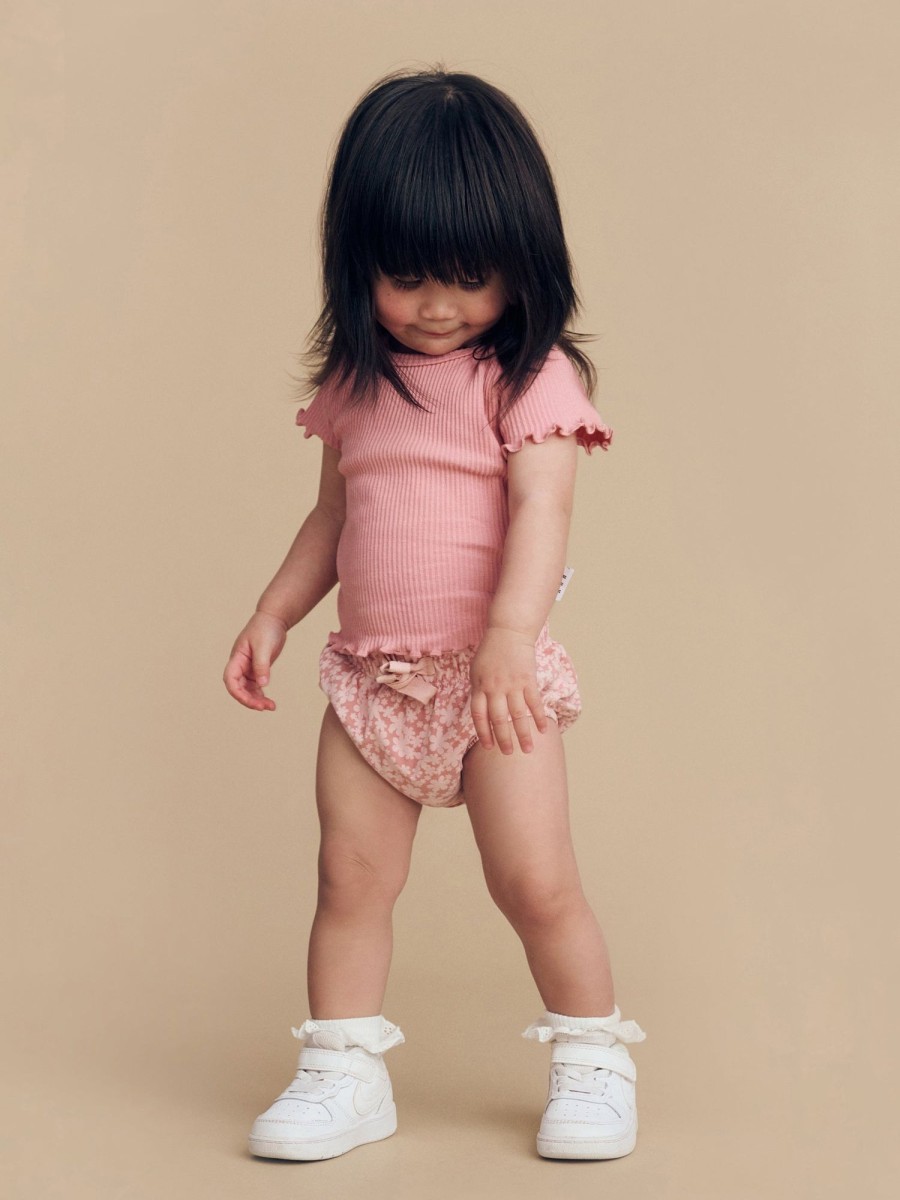 Baby [0-23M] Huxbaby Bottoms | Huxbaby Smile Floral Bloomer - Dusty Rose