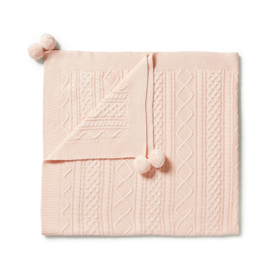 Baby [0-23M] Wilson & Frenchy Blankets | Wilson And Frenchy Knitted Mini Cable Blanket - Blush