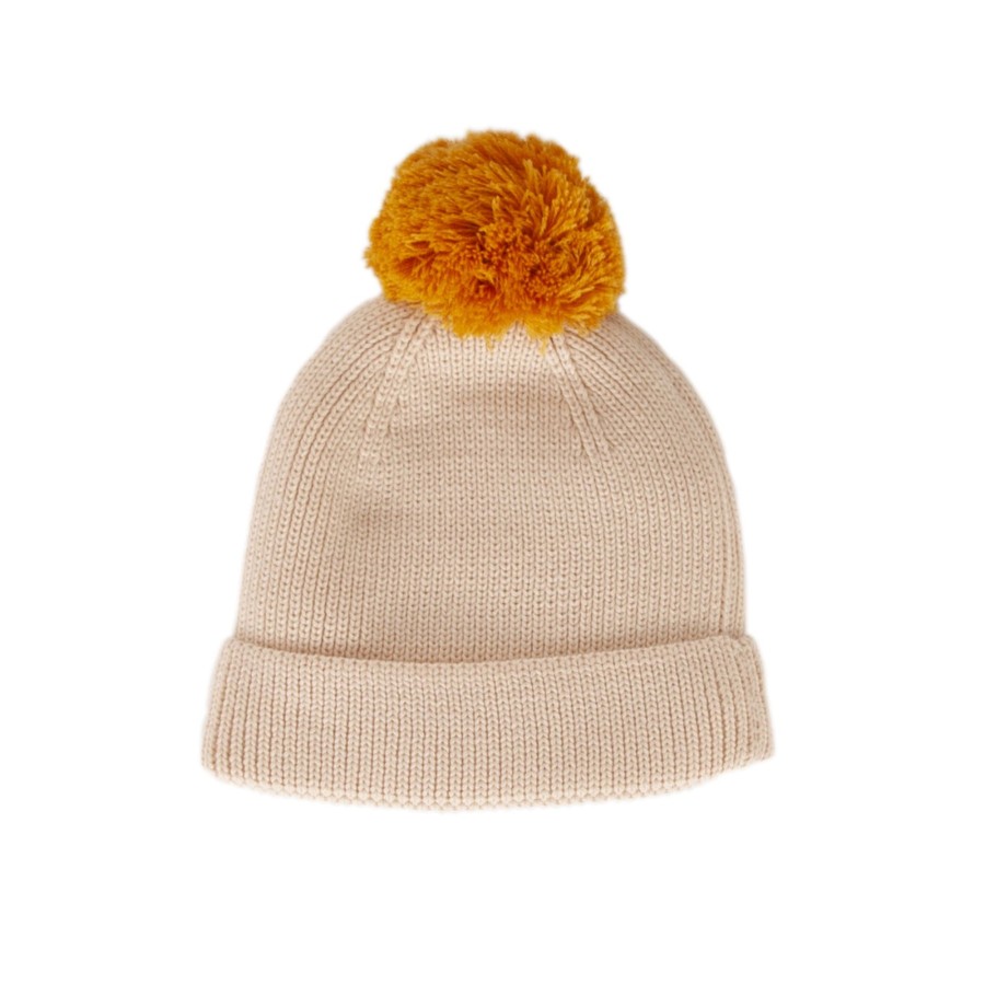 Baby [0-23M] Acorn Beanies | Acorn Oslo Merino Ribbed Beanie - Cream & Mustard