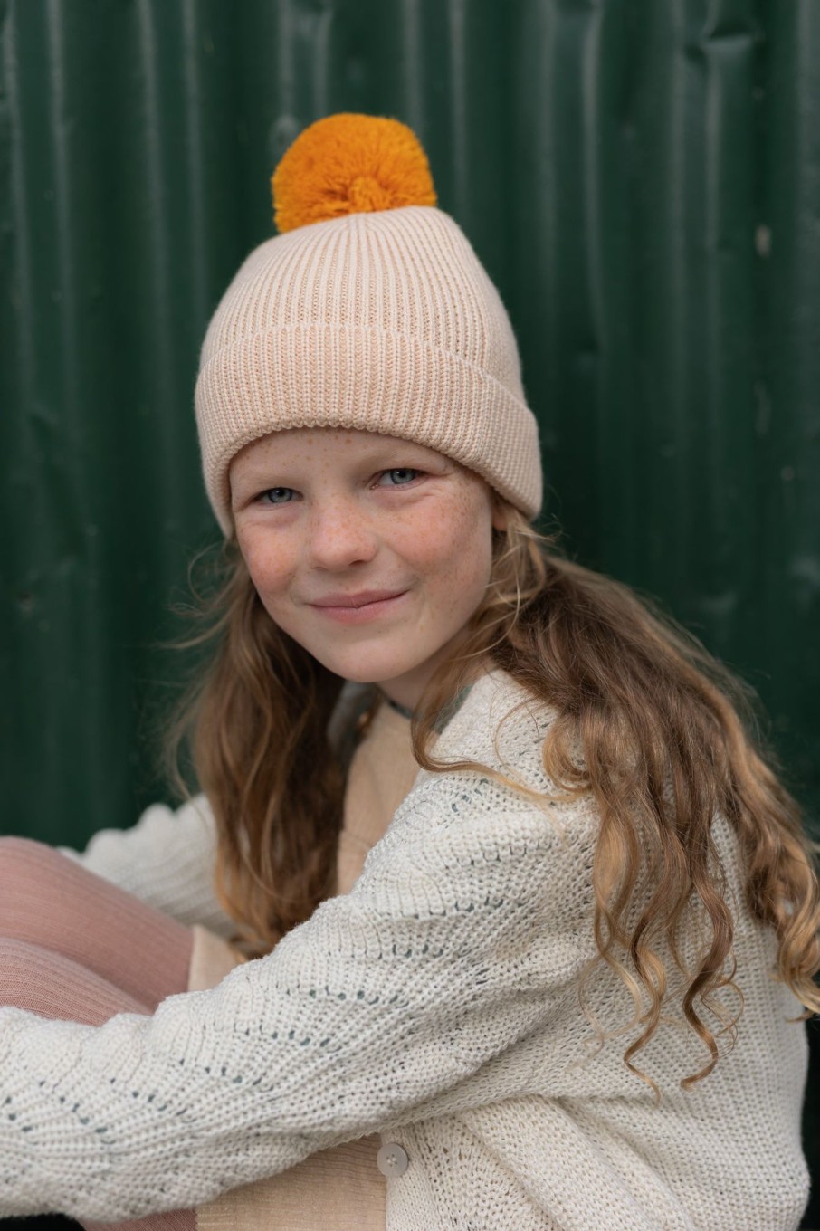 Baby [0-23M] Acorn Beanies | Acorn Oslo Merino Ribbed Beanie - Cream & Mustard