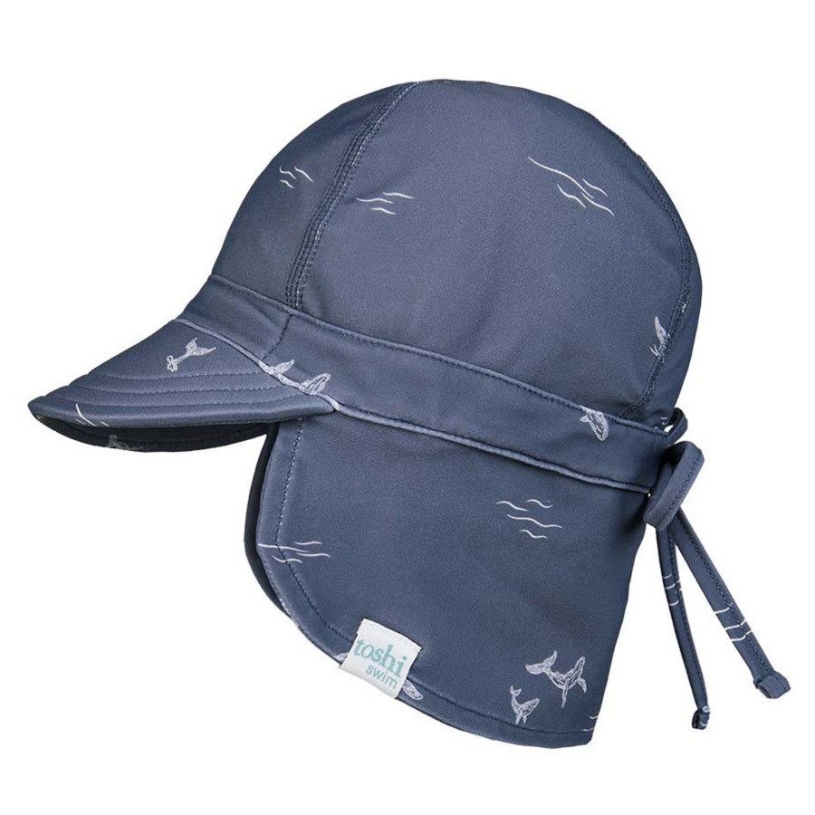 Baby [0-23M] Toshi Hats | Toshi Swim Baby Flap Cap - Whales