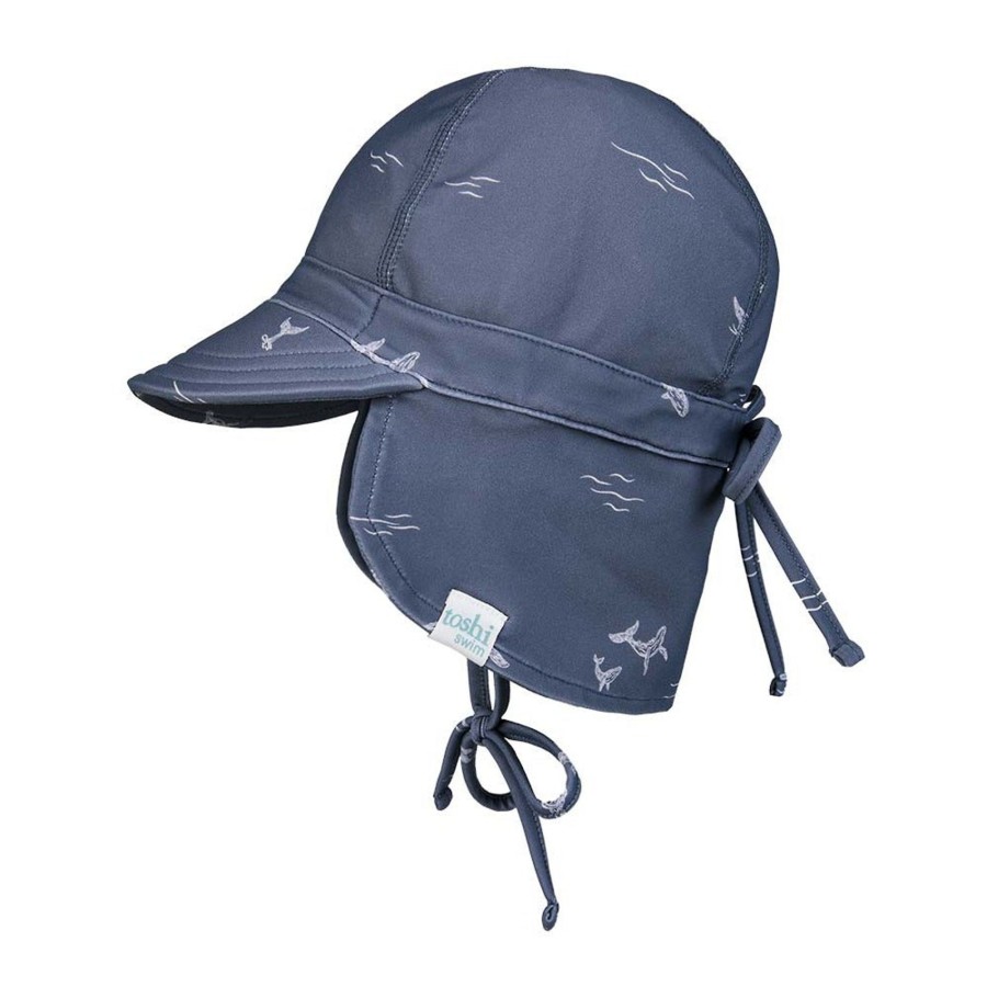 Baby [0-23M] Toshi Hats | Toshi Swim Baby Flap Cap - Whales