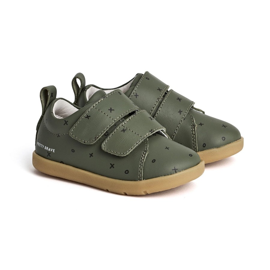 Baby [0-23M] Pretty Brave Footwear | Pretty Brave Brooklyn - Khaki Xo