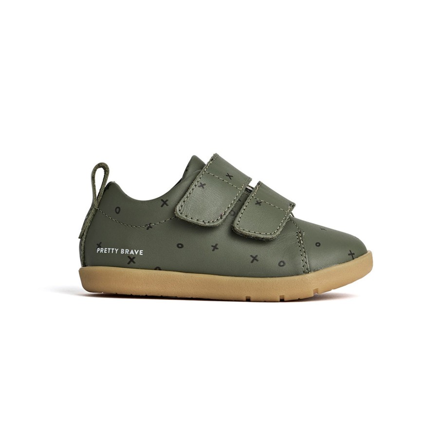 Baby [0-23M] Pretty Brave Footwear | Pretty Brave Brooklyn - Khaki Xo