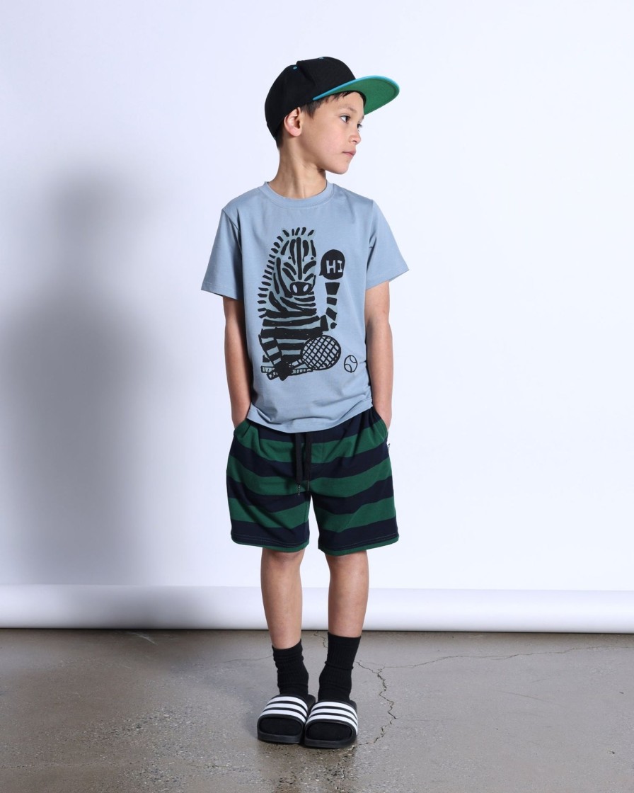 Child [2-14] Minti Tops | Minti Sports Zebra Tee - Powder Blue