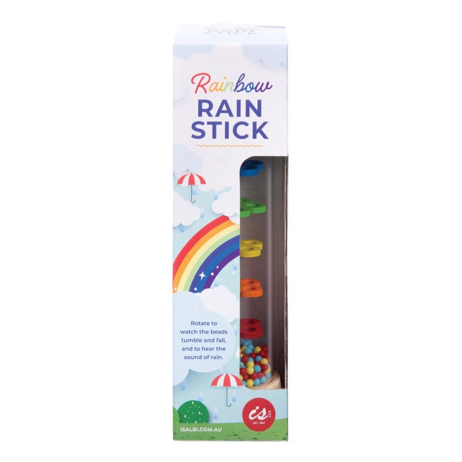 Play + Learn IS GIFT Wooden Toys | Rainbow Rain Stick