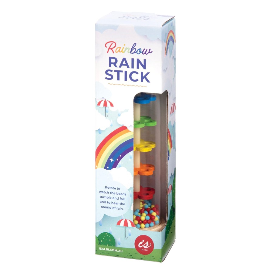 Play + Learn IS GIFT Wooden Toys | Rainbow Rain Stick