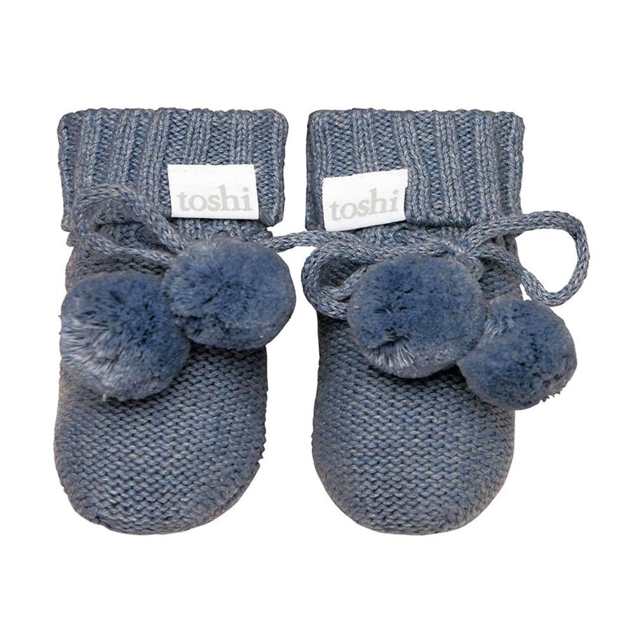 Baby [0-23M] Toshi Booties + Mittens | Toshi Organic Booties - Marley / Moonlight