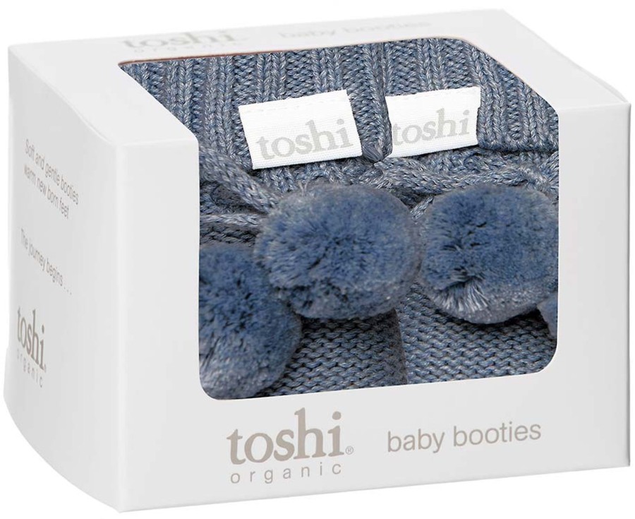 Baby [0-23M] Toshi Booties + Mittens | Toshi Organic Booties - Marley / Moonlight