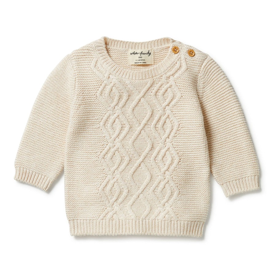 Child [2-14] Wilson & Frenchy Knitwear | Wilson And Frenchy Knitted Cable Jumper - Sand Melange