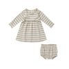 Baby [0-23M] Quincy Mae Dresses | Quincy Mae Long Sleeve Baby Dress - Basil Stripe