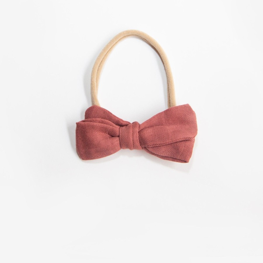 Baby [0-23M] Wild Kind Hair Accessories | Wild Kind Dorothy Linen Bow Headband - Watermelon