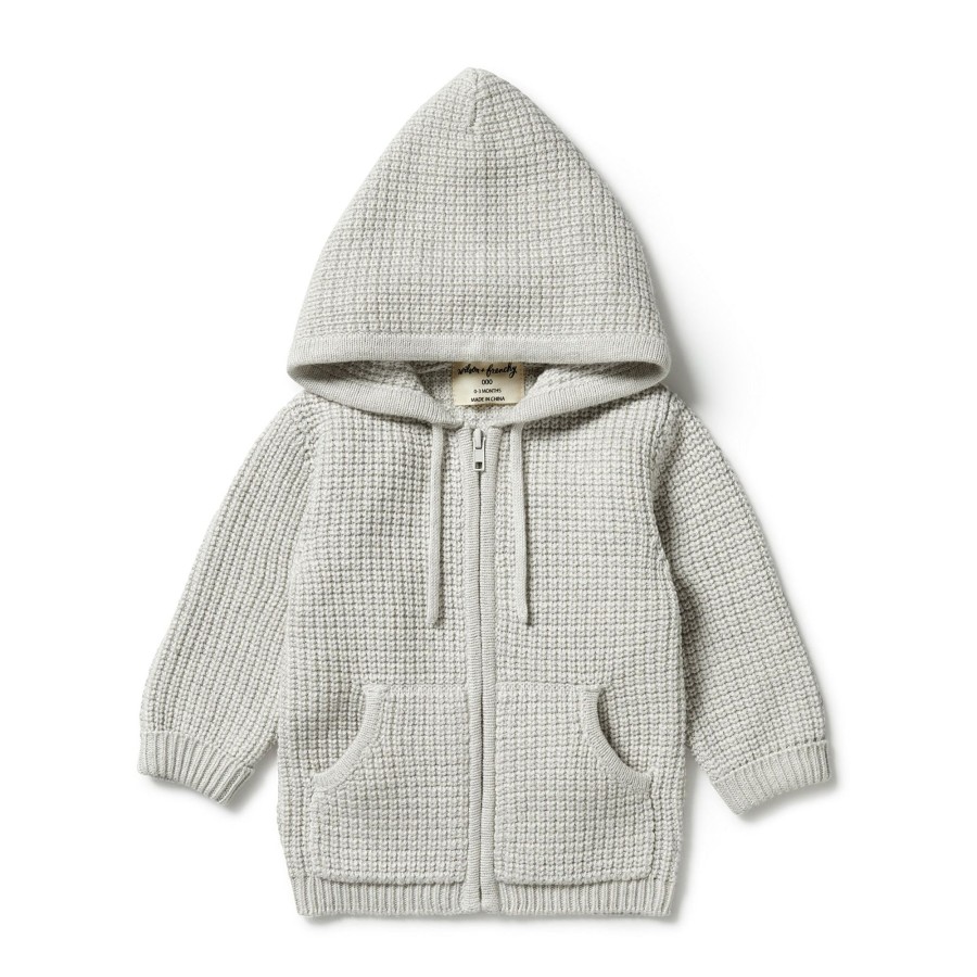 Baby [0-23M] Wilson & Frenchy Outerwear | Wilson And Frenchy Knitted Zipped Jacket - Grey Melange