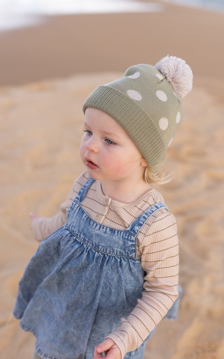 Child [2-14] Acorn Beanies | Acorn Raindrops Merino Beanie - Sage