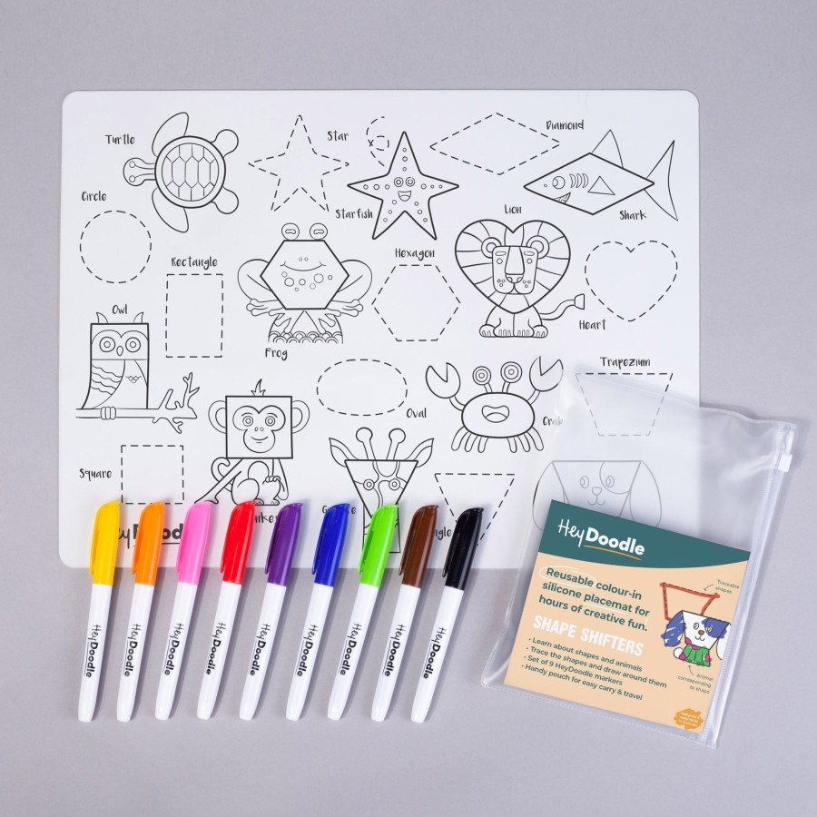 Play + Learn Hey Doodle Activity Sets | Hey Doodle Mat - Shape Shifters | Drw