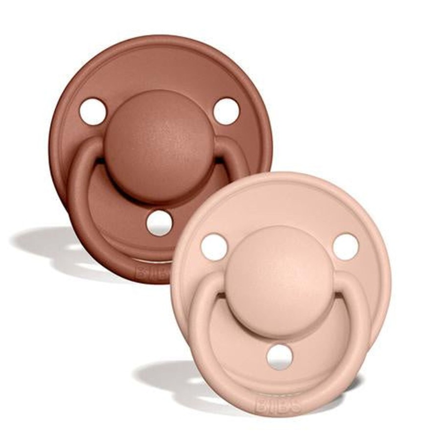 Baby [0-23M] Bibs Pacifiers + Accessories | Bibs Pacifier 2 Pack De Lux - Silicone - Woodchuck/Blush