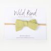 Child [2-14] Wild Kind Hair Accessories | Wild Kind Dorothy Linen Bow Headband - Fern