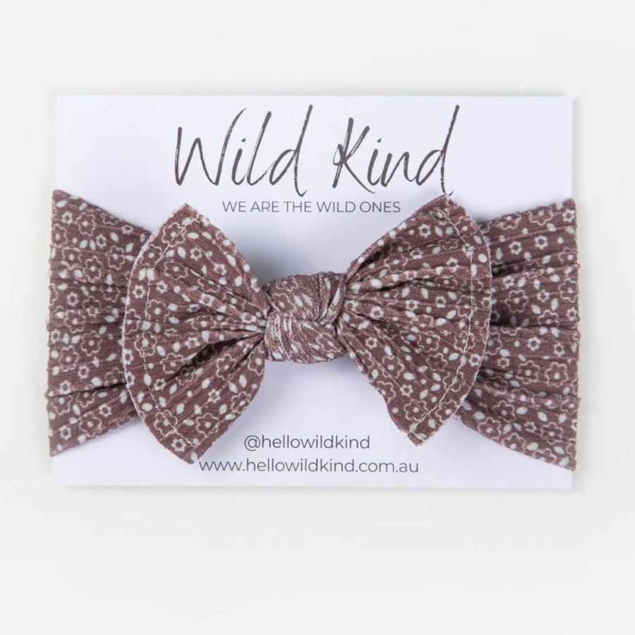 Child [2-14] Wild Kind Hair Accessories | Wild Kind Ayla Wide Bow Headband - Mauve Floral