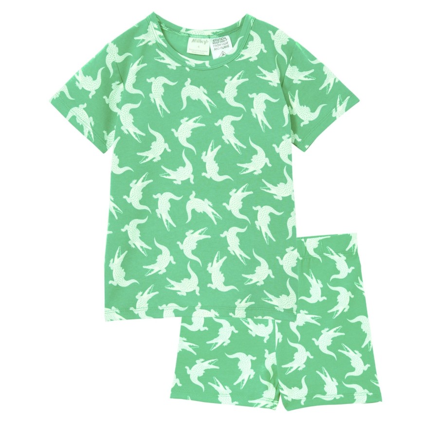 Child [2-14] Milky Sleep | Milky Crocodile Pyjamas - Apple Green