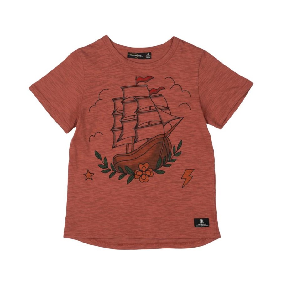 Child [2-14] Rock Your Baby Tops | Rock Your Baby T-Shirt - Mad Treasure Tan