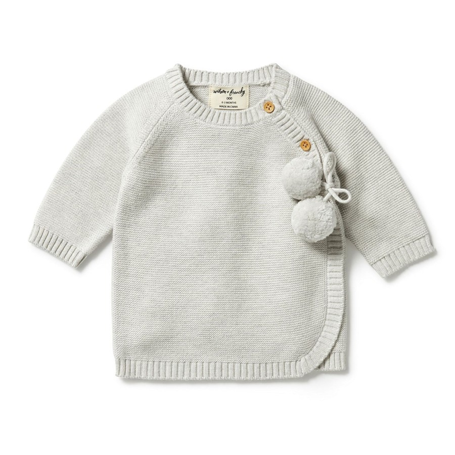 Baby [0-23M] Wilson & Frenchy Outerwear | Wilson And Frenchy Knitted Kimono Cardigan - Grey Melange