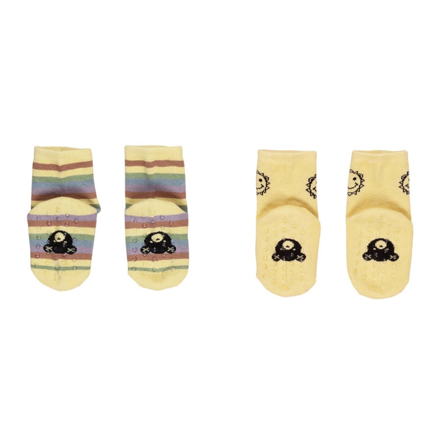 Child [2-14] Huxbaby Socks + Tights | Huxbaby Socks 2 Pack - Rainbow Stripe/Sunny