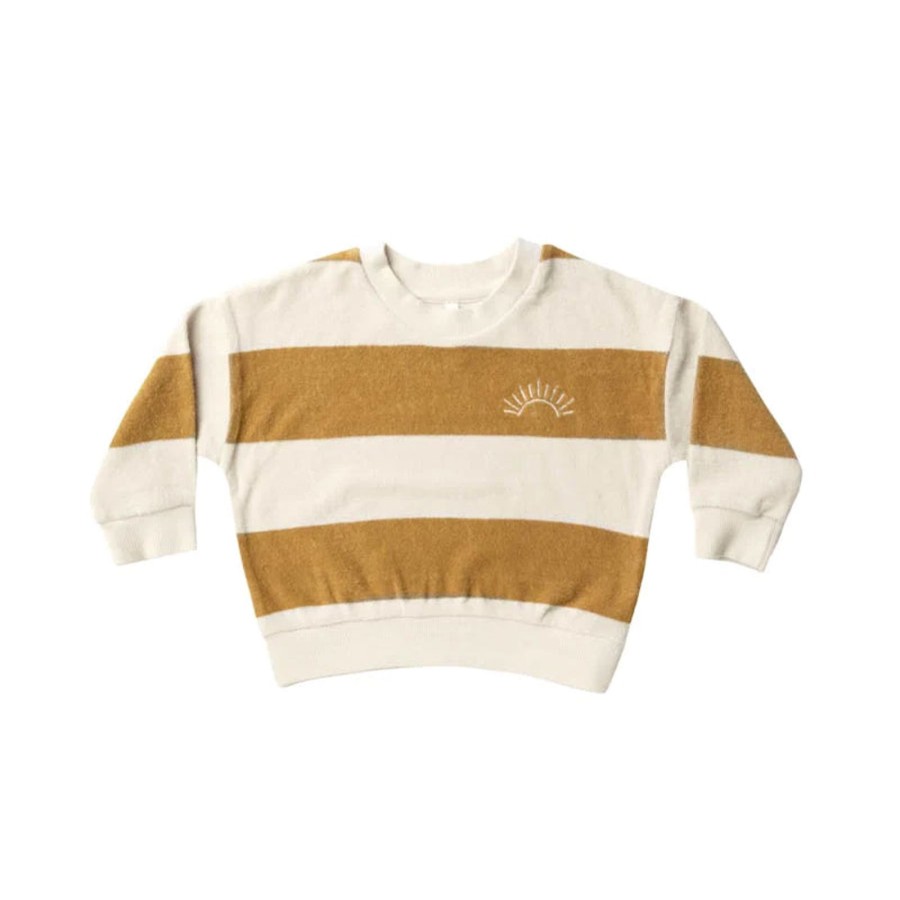 Grown Ups Rylee + Cru | Rylee + Cru Mama Terry Crewneck - Gold Stripe