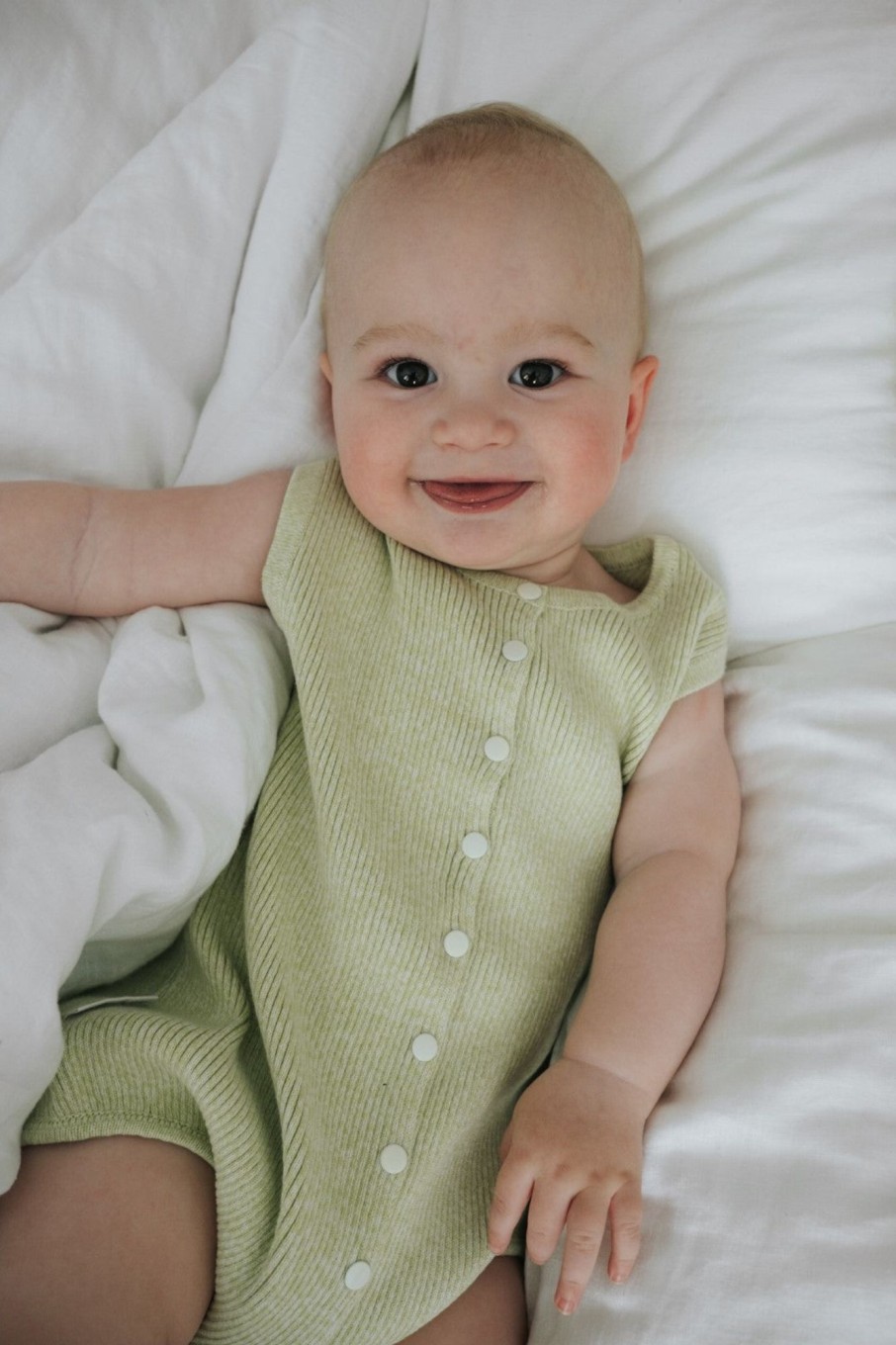 Baby [0-23M] Ziggy Lou Knitwear | Ziggy Lou - Summer Bubble Romper | Lime