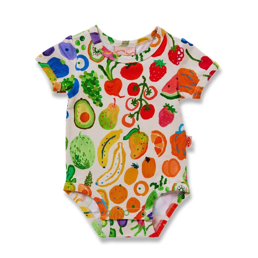 Baby [0-23M] Halcyon Nights All In One | Halcyon Nights Eat The Rainbow Short Sleeve Bodysuit