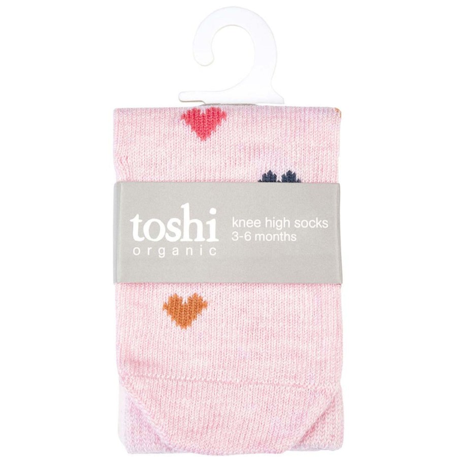 Baby [0-23M] Toshi Socks + Tights | Toshi Organic Knee Jacquard Socks - Hearts