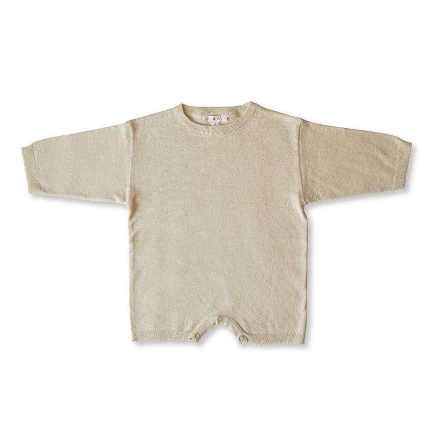 Child [2-14] Grown Knitwear | Grown Hemp Oversized Playsuit - Lemonade