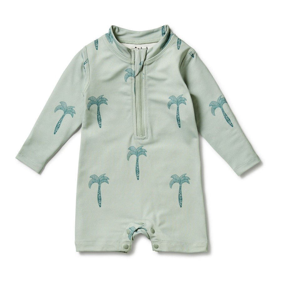 Baby [0-23M] Wilson & Frenchy Swim | Wilson And Frenchy One Piece Boyleg Swimsuit Palm Tree