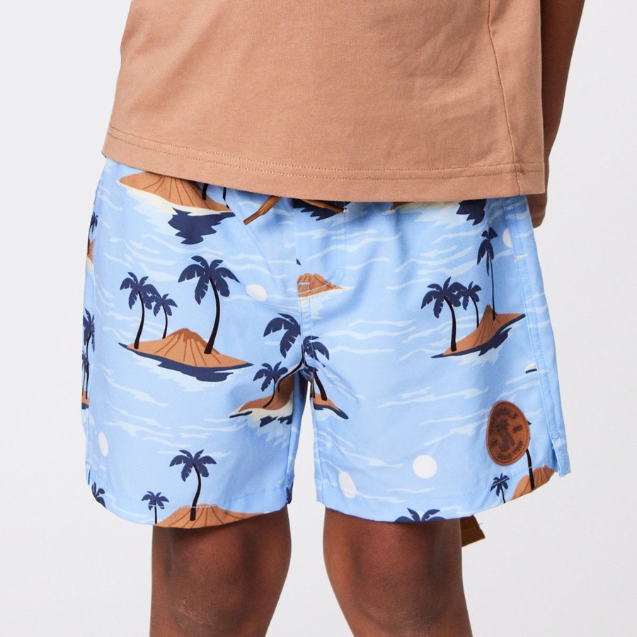 Baby [0-23M] Crywolf Bottoms | Crywolf Board Shorts Blue Lost Island