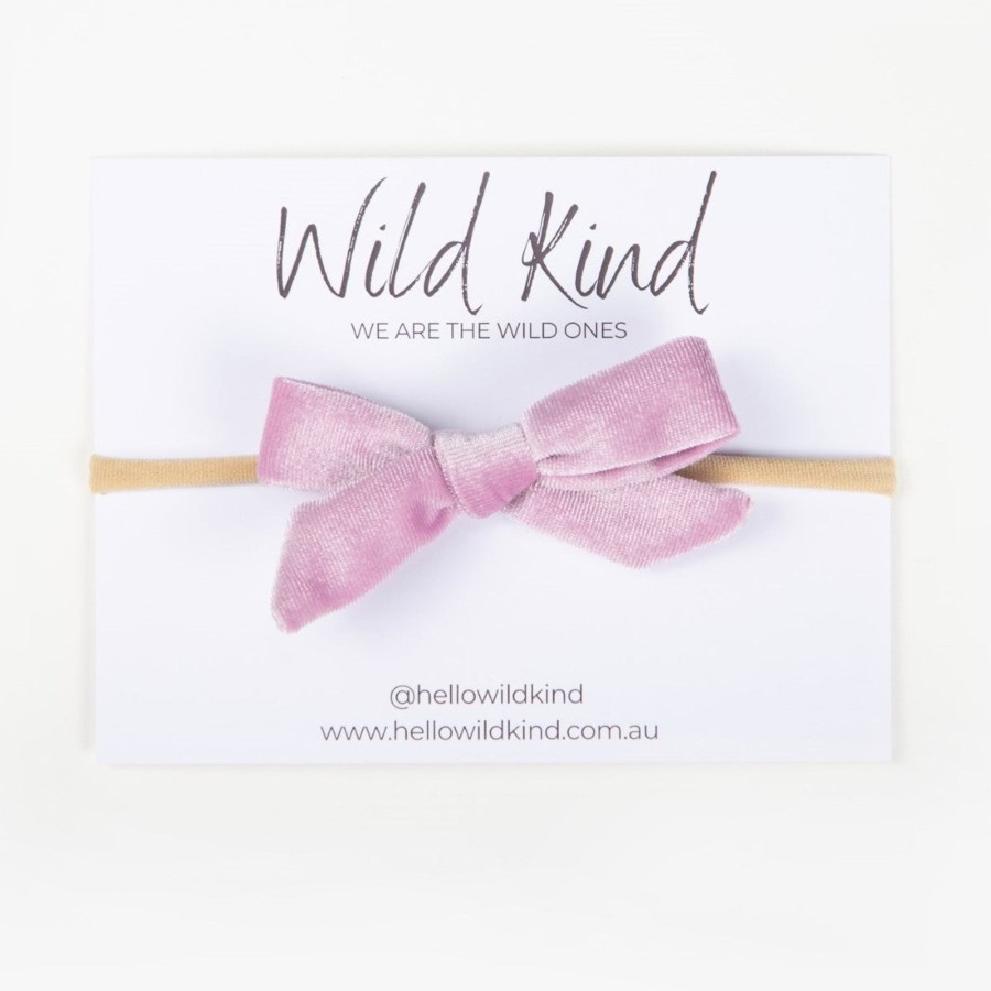 Child [2-14] Wild Kind Hair Accessories | Wild Kind Hazel Velour Bow Headband - Lavender