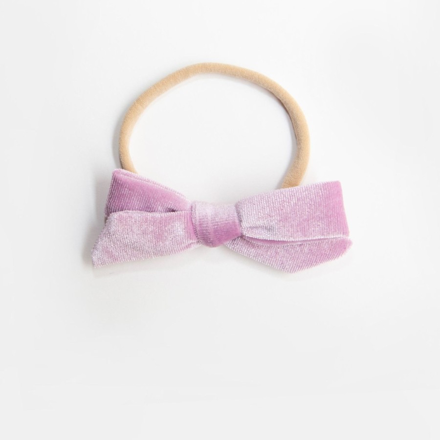 Child [2-14] Wild Kind Hair Accessories | Wild Kind Hazel Velour Bow Headband - Lavender