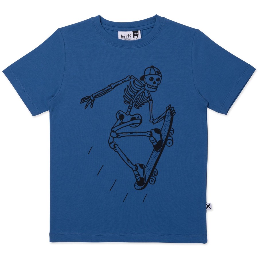 Child [2-14] Minti Tops | Minti Speedy Skeleton Tee - Blue