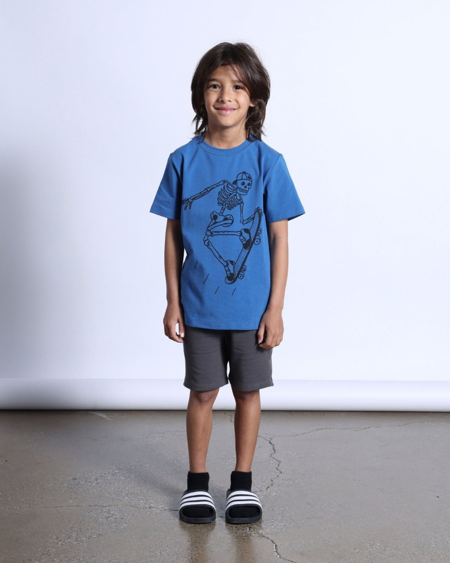 Child [2-14] Minti Tops | Minti Speedy Skeleton Tee - Blue