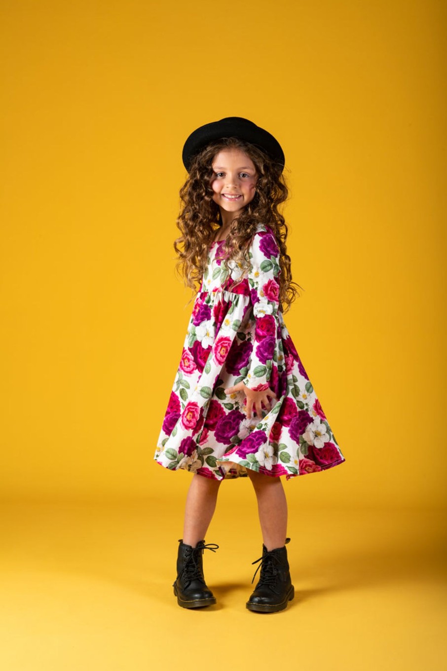 Child [2-14] Rock Your Baby Dresses | Rock Your Baby Luna Long Sleeve Goldie Dress