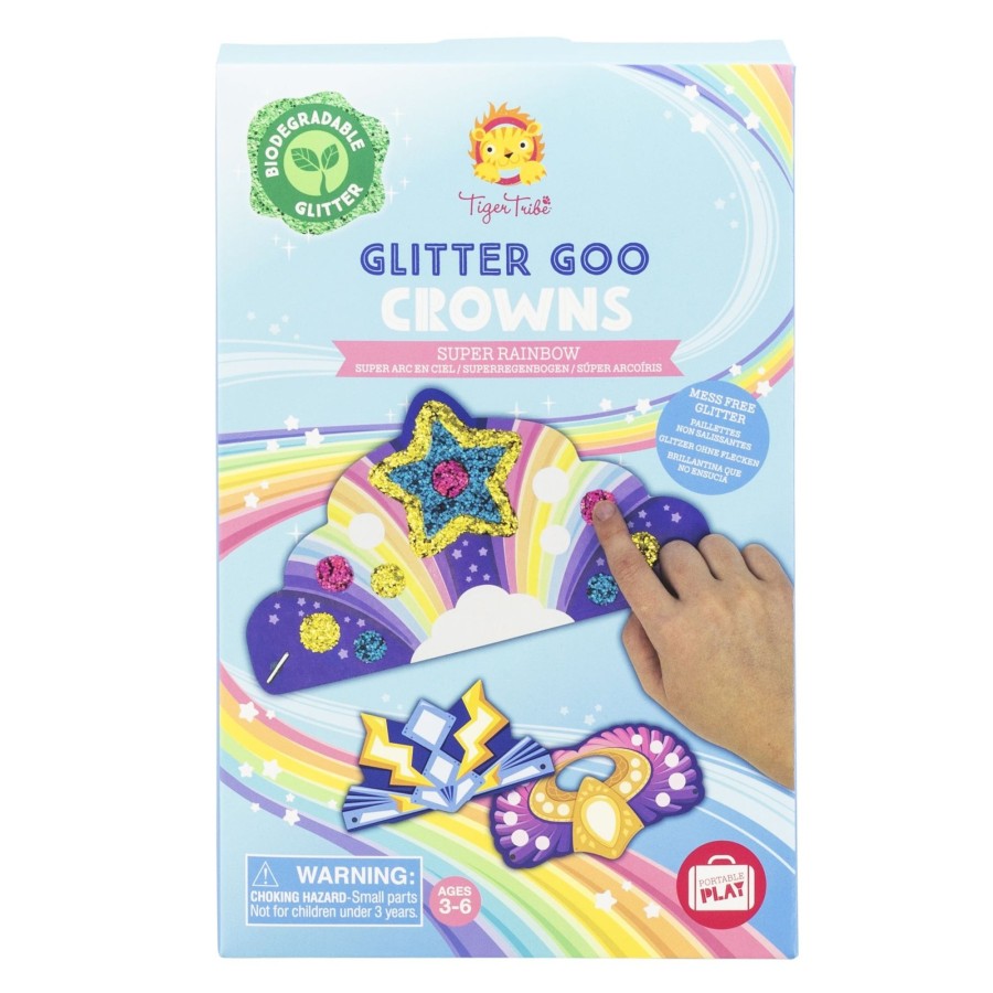 Play + Learn Tiger Tribe Small + Fun | Glitter Goo Crowns - Super Rainbow