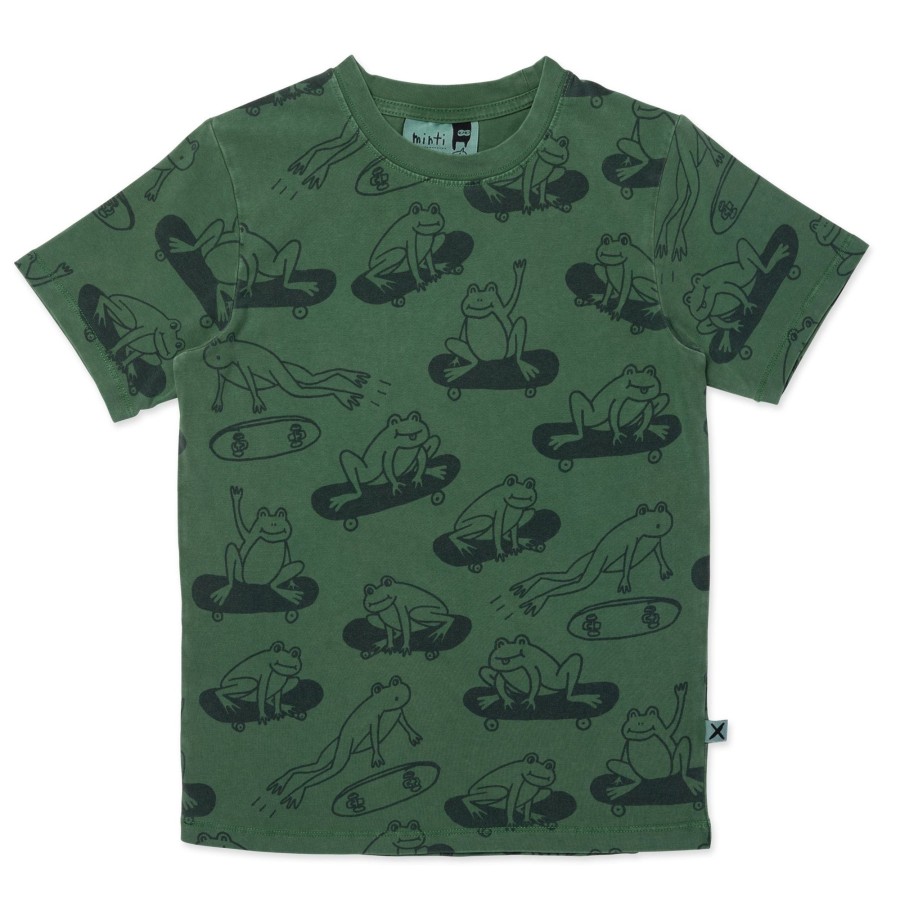 Child [2-14] Minti Tops | Minti Skate Frogs Tee - Turf Wash