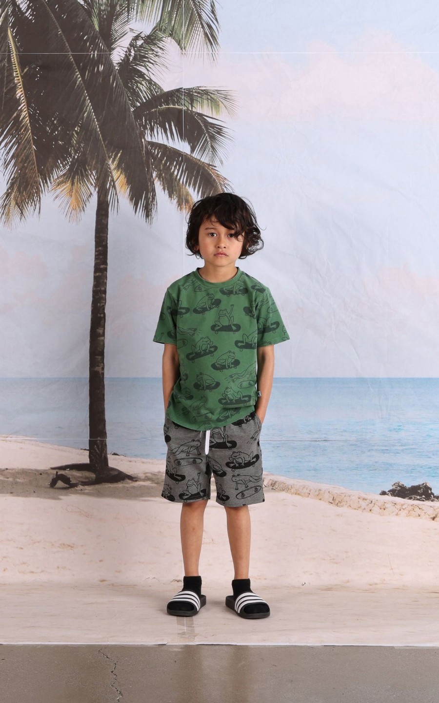 Child [2-14] Minti Tops | Minti Skate Frogs Tee - Turf Wash